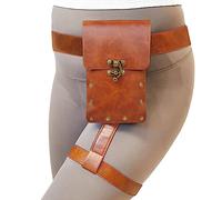 Larswon Sac de jambe Renaissance - Harnais de cuisse en cuir synthétique pour femme, marron, Medium, Sac Renaissance