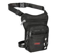 Larswon Sacoche de Jambe Tactique et étanche, pour Moto, Noir