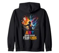 l'art Commence Ou La Peur Finit - Artiste Sweat à Capuche