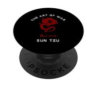 l'art de la Guerre Sun Tzu Dragon Rouge Chinois Traditionnel PopSockets PopGrip Adhésif