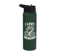 L'art des créatures mythiques d'I Love Dragons Stainless Steel Insulated Water Bottle