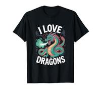 l'art des créatures mythiques d'I Love Dragons T-Shirt Graphique avec Valeur