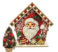L'Art Des Perles Décoration De Noël Maison En Bois Strassée Fait Main | Art En Perles Fête D'Automne Décoration Murale pour Décorations Murales Maison Salon Chambre Bureau Anniversaire Fête Vacanc