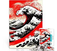 l'art des Vagues japonaises Puzzles de 1000 pièces pour Adultes Impossible Chaque pièce est Unique - Jeu Familial Stimulant et Amusant 38x26cm