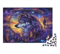l'art du Loup rêveur Puzzle 1000 Pièces avec Clic Parfait,Puzzle Adulte Ultra Difficult Puzzle pour Un Jeu De Puzzle De Fête, pour Les Amateurs D'énigmes 38x26cm/1000pcs