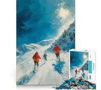 l'art du Ski Puzzle de 1000 pièces pour Adolescents Jeu de logique et de réflexion Amusant et apaisant Bords Lisses Cadeau d'anniversaire 50x75cm