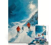 l'art du Ski Puzzle de 1000 pièces pour Adolescents Jeu de logique Solide Activité à la Maison Bords Nets Cadeau précieux 38x52cm