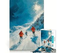 l'art du Ski Puzzle de 1000 pièces pour Adolescents Jeu de logique Solide Activité à la Maison Bords Nets Cadeau précieux 38x52cm