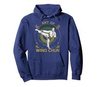 l'art du Wing Chun Sweat à Capuche, Unisexe pour Adultes, Bleu Marine, M