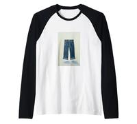 l'art Pictural du Denim Indigo Icones pour la véritable tête en Jean Manche Raglan