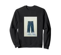 l'art Pictural du Denim Indigo Icones pour la véritable tête en Jean Sweatshirt