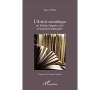L'article scientifique en lettres, langues, arts et sciences humaines - Pierre N'da - L'harmattan - broché - Essai