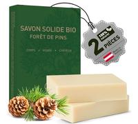 larum sports Savon bio Corps et Cheveux FORÊT PINS - Savon de Marseille Solide Inspiré Traditionnel 100% Végétal - Gel Douche Solide Familial - 2x 85g