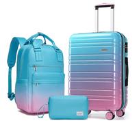 LARVENDER Ensemble de valises extensibles et légères avec roulettes pivotantes, Cotton Candy-20BP, 3 Piece Set (Backpack/TB/20)