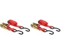 Las 2 pièces Sangle à cliquet avec Crochets en S (L x P) 5 m x 25 mm, 50 daN (Lot de 2)
