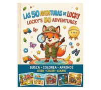 Las 50 Aventuras de Lucky: Busca. Colorea. Aprende. El libro de actividades bilingüe 5 en 1 para niños y niñas.