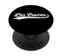 Las Cruces, Nouveau-Mexique, nom de Ville américain, cursif, Vintage, rétro PopSockets PopGrip Adhésif