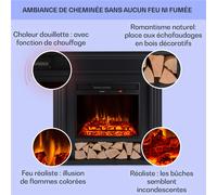 Las Pilas cheminée électrique radiateur soufflant 900/1800 W télécommande minuterie hebdomadaire