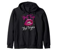 Las Vegas Girls Trip Shirts pour Femmes Anniversaire lèvres Roses Sweat à Capuche
