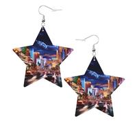 Las Vegas Lot de 2 boucles d'oreilles pendantes élégantes et légères pour femmes et filles, taille unique, cuir, sans pierre précieuse