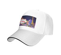 Las Vegas Night City Casquette de baseball décontractée Sandwich réglable lavable classique à bord incurvé pour homme et femme