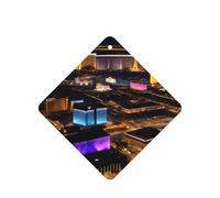 Las Vegas Night View Printing Lot de 10 feuilles de désodorisant de voiture parfumées à suspendre avec corde pour la maison