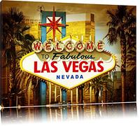 Las Vegas panneau d'entrée Format: toile 120x80auf, XXL énormes Photos complètement encadrés par la civière, l'impression de l'image Art mural avec cadre, moins cher que peintures à l'huile et de l'image, aucune affiche ou poster