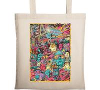 Las Vegas Sac fourre-tout en coton naturel écologique avec poster psychédélique Beige