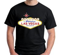 Las Vegas Sign Sin City Gambling Nevada USA America Print Unisex T-Shirts Men Tee Cotton Tops Black Shirt XL
