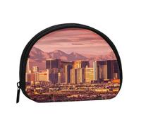 Las Vegas Sunset Mini porte-monnaie compact zippé pour pièces de monnaie, clés et petits objets