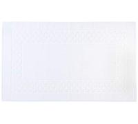 Lasa Home Tapis de Bain 50x80, Collection Royal Cresents, Blanc, Coton, 50x80x1 cm