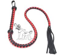 LaSaMee Long Fouet De Cheval Noir Et Rouge, Accessoire De Fouet pour Jeu De Rôle-H