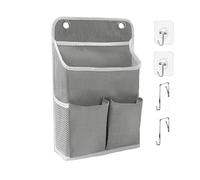 LASAMOLL Lot de 2 organiseurs de rangement à suspendre, sacs à suspendre sur une porte/paniers muraux avec poches pour la maison, le camping-car, le bureau et plus (1, gris)
