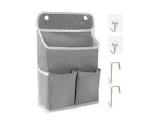 LASAMOLL Lot de 2 organiseurs de rangement à suspendre, sacs à suspendre sur une porte/paniers muraux avec poches pour la maison, le camping-car, le bureau et plus (1, gris)