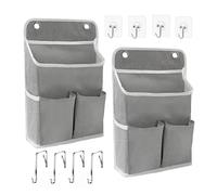 LASAMOLL Lot de 2 organiseurs de rangement à suspendre, sacs à suspendre sur une porte/paniers muraux avec poches pour la maison, le camping-car, le bureau et plus encore (2, gris)