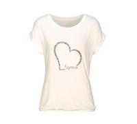 LASCANA T-shirt crème / marron / noir, Taille XS