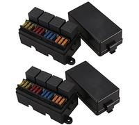 lascivious Lot de 2 boîtes porte-fusibles à 12 lames avec cosses et fusibles 4 broches 12 V 80 A Relais pour voiture remorque et bateau