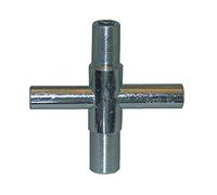 LASCO 01-5223 Clé à bavoir en métal pour robinet extérieur en forme de croix, convient aux broches carrées 1/4, 9/32, 5/16 et 11/32 pouces