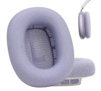 Laselan Coussins d'oreille en silicone améliorés pour écouteurs AirPods Max 2024, coussinets recouverts de tissu en maille avec silicone et mousse à mémoire de forme et aimant (Violet)