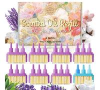 LASENTEUR Désodorisant Électrique 8 x 20 ml, Recharge Diffuseur Électrique | Compatible avec Febreze 3Volution, Parfum d’Intérieur Lavande Eucalyptus Sauge Blossoms, Lin Coton Océan