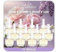 LASENTEUR Désodorisant Maison Recharger 12 x 19 ML, Recharge Diffuseur | Électrique Compatible avec Glade, Parfum d’Intérieur Pivoine Jasmin Orchidée Lilas