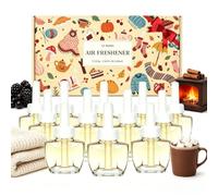 LASENTEUR Recharge Diffuseur Compatible Air Wick & Glade 12x19ml Doux | Quatre parfums: Black Currant, Cashmere Blanket, Hot Chocolate, Warm Fireplace pour pièces cosy & cadeau