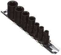 Laser - 0897 Jeu de Douilles étoiles - 3/8 "D & 1/4" D 7pc