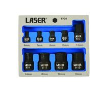 Laser 6726 Low Profile Hex douilles de - Argent (9 pièces)