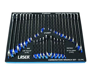 Laser 6795 AF/Metric Combination Spanner Set 32pc