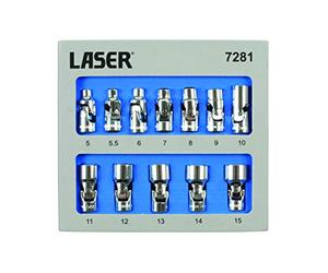 Laser 7281 Universal Joint Socket Set 1/4" D 12pc