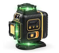 Laser à 16 Lignes Croisées avec Trépied & Support Mural, Autonivelant 4D 360° Niveau Laser, 2xBatterie, cadre de levage, Niveaux Laser pour chantiers, décoration intérieure, carrelage, bricolage