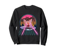 Laser Cat Eyes Kitten UFO Retro 80s Funny Cats Lovers Sweatshirt