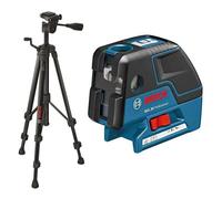 Laser combiné BOSCH Professional GCL 25 - 2 lignes et 5 points rouges - Trépied BT 150 - Points jusqu'à 30 m
