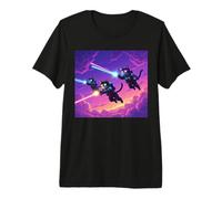 Laser de soufflage de Chats Volants T-Shirt Haut de Gamme